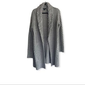 Banana Republic Gray cable mid thigh cardigan L